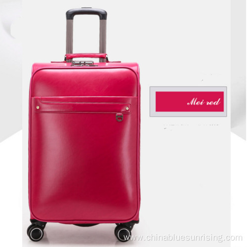 Blue business men travelling PU luggage with wheels